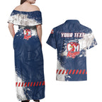 Personalized Sydney Roosters Rugby Couples Matching Off Shoulder Maxi Dress and Hawaiian Shirt Rooster Mascot - Sporty Splash Art Style