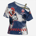 Personalized Sydney Roosters Rugby Cross Shoulder Shirt Rooster Mascot - Sporty Splash Art Style