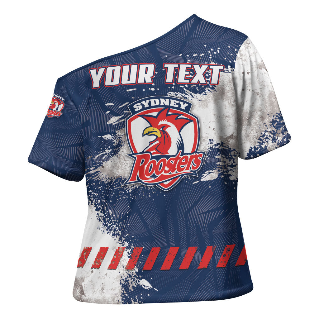 Personalized Sydney Roosters Rugby Cross Shoulder Shirt Rooster Mascot - Sporty Splash Art Style