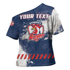 Personalized Sydney Roosters Rugby Cross Shoulder Shirt Rooster Mascot - Sporty Splash Art Style