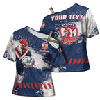 Personalized Sydney Roosters Rugby Cross Shoulder Shirt Rooster Mascot - Sporty Splash Art Style