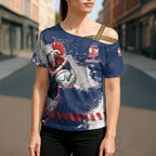 Personalized Sydney Roosters Rugby Cross Shoulder Shirt Rooster Mascot - Sporty Splash Art Style