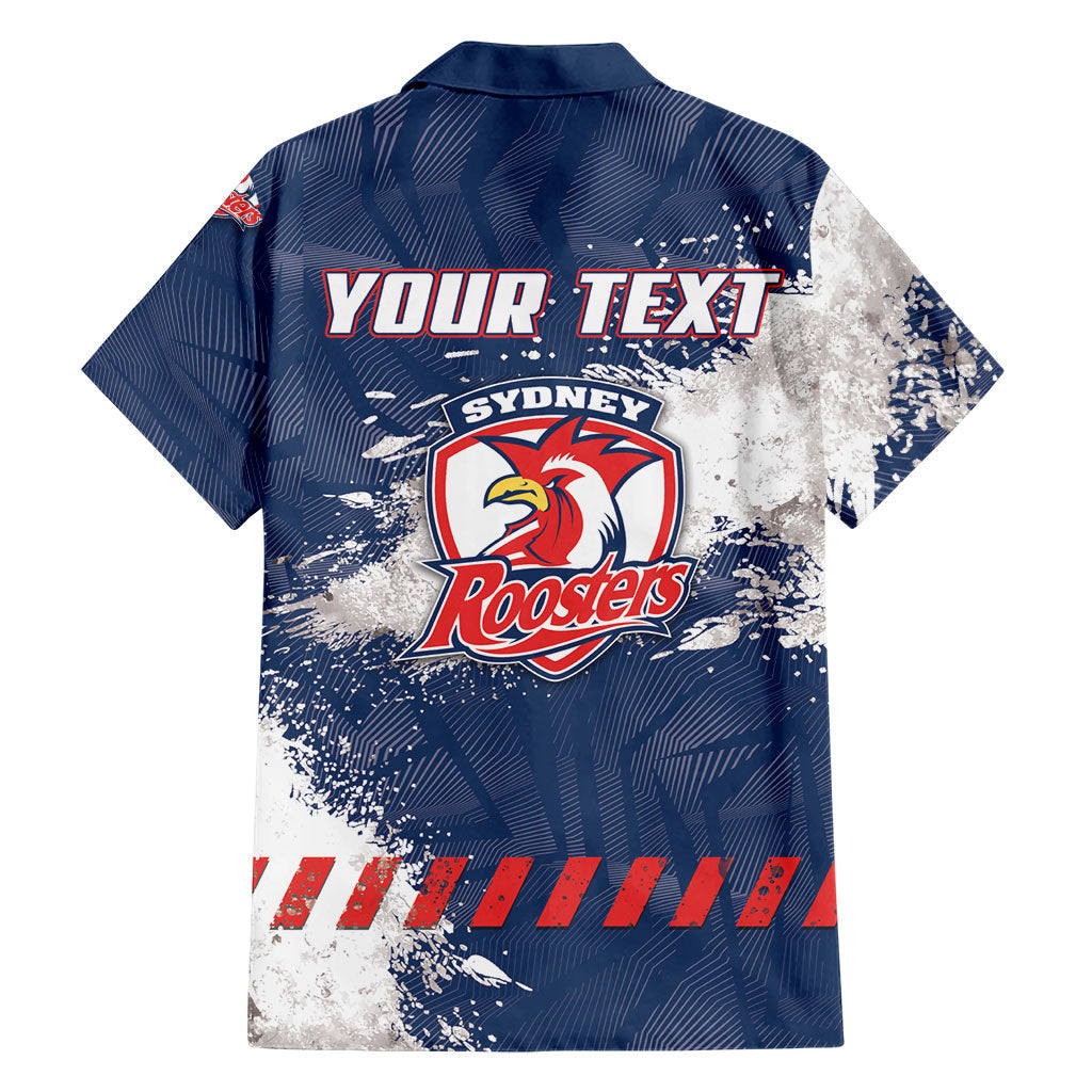 Personalized Sydney Roosters Rugby Family Matching Long Sleeve Bodycon Dress and Hawaiian Shirt Rooster Mascot - Sporty Splash Art Style