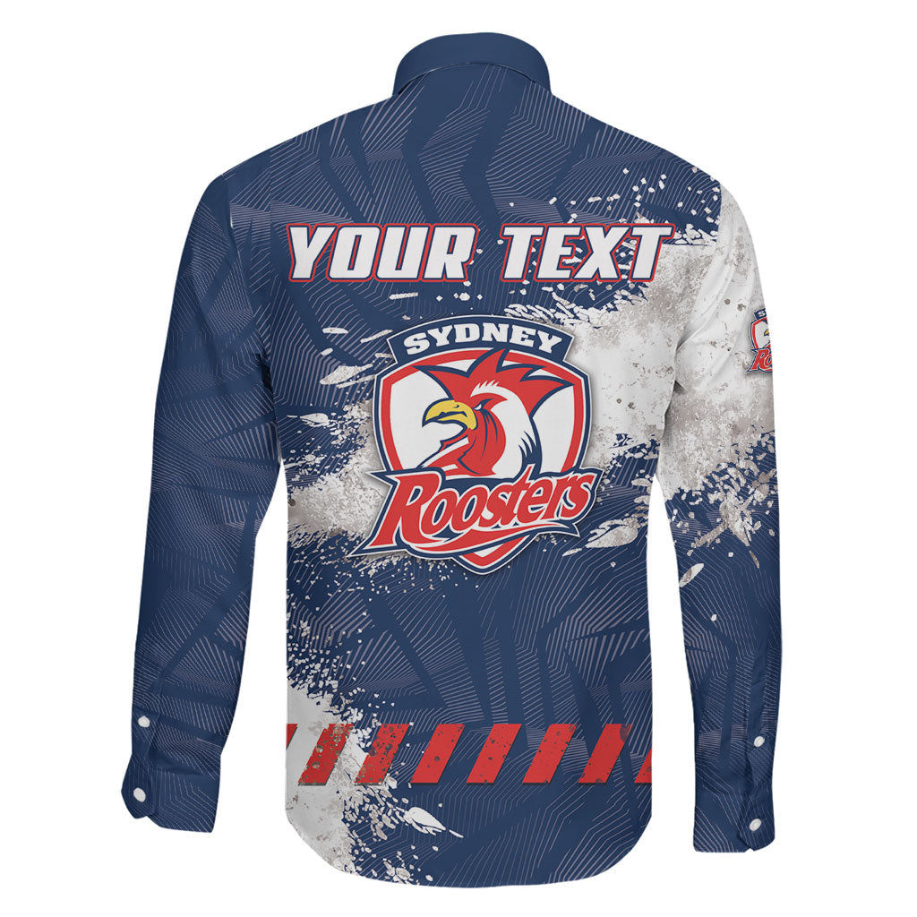 Personalized Sydney Roosters Rugby Family Matching Long Sleeve Bodycon Dress and Hawaiian Shirt Rooster Mascot - Sporty Splash Art Style