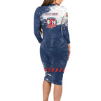 Personalized Sydney Roosters Rugby Family Matching Long Sleeve Bodycon Dress and Hawaiian Shirt Rooster Mascot - Sporty Splash Art Style