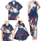 Personalized Sydney Roosters Rugby Family Matching Tank Maxi Dress and Hawaiian Shirt Rooster Mascot - Sporty Splash Art Style
