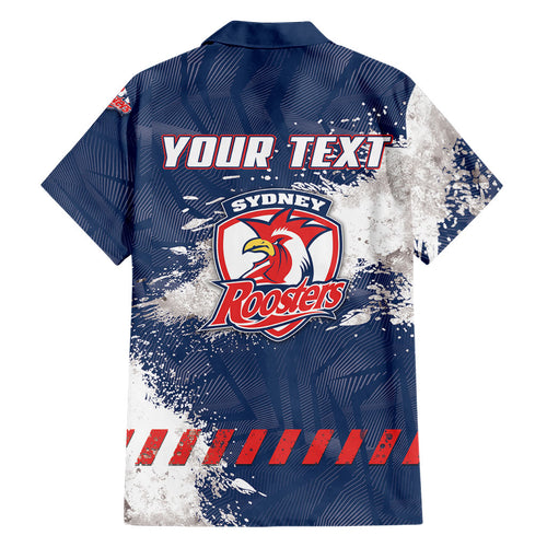 Personalized Sydney Roosters Rugby Family Matching Tank Maxi Dress and Hawaiian Shirt Rooster Mascot - Sporty Splash Art Style