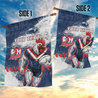 Personalized Sydney Roosters Rugby Garden Flag Rooster Mascot - Sporty Splash Art Style