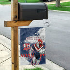 Personalized Sydney Roosters Rugby Garden Flag Rooster Mascot - Sporty Splash Art Style