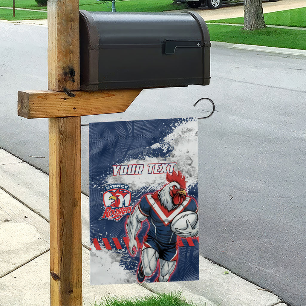 Personalized Sydney Roosters Rugby Garden Flag Rooster Mascot - Sporty Splash Art Style