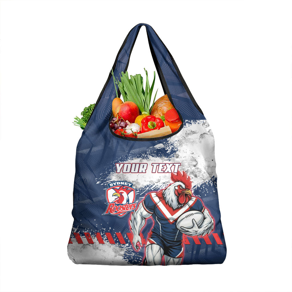 Personalized Sydney Roosters Rugby Grocery Bag Rooster Mascot - Sporty Splash Art Style