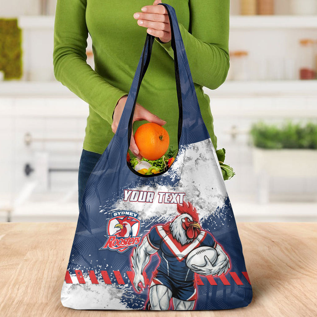 Personalized Sydney Roosters Rugby Grocery Bag Rooster Mascot - Sporty Splash Art Style