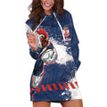 Personalized Sydney Roosters Rugby Hoodie Dress Rooster Mascot - Sporty Splash Art Style