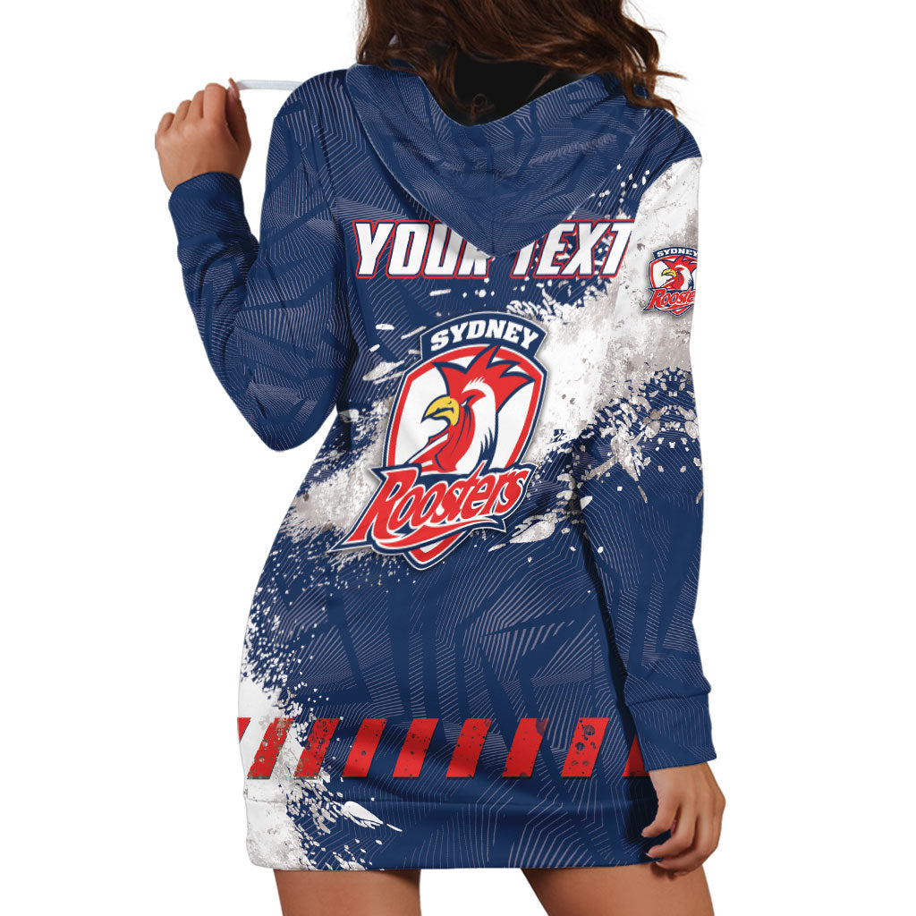 Personalized Sydney Roosters Rugby Hoodie Dress Rooster Mascot - Sporty Splash Art Style
