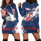 Personalized Sydney Roosters Rugby Hoodie Dress Rooster Mascot - Sporty Splash Art Style
