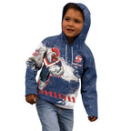 Personalized Sydney Roosters Rugby Kid Hoodie Rooster Mascot - Sporty Splash Art Style