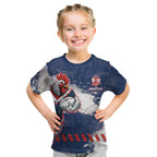 Personalized Sydney Roosters Rugby Kid T Shirt Rooster Mascot - Sporty Splash Art Style