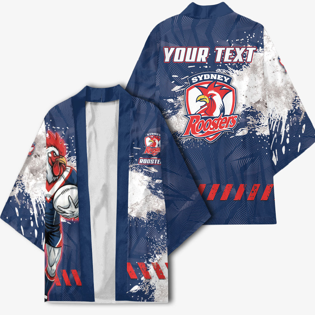 Personalized Sydney Roosters Rugby Kimono Rooster Mascot - Sporty Splash Art Style