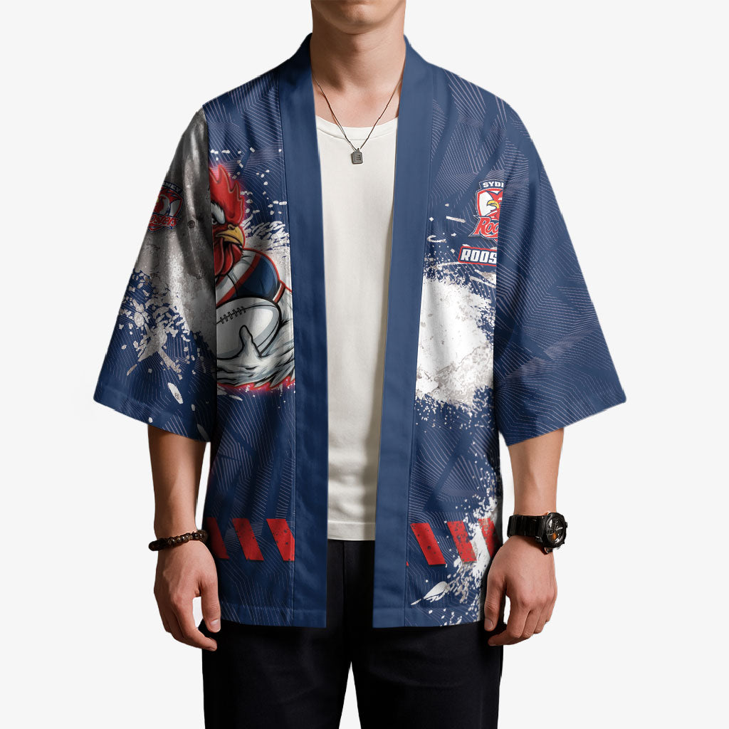 Personalized Sydney Roosters Rugby Kimono Rooster Mascot - Sporty Splash Art Style