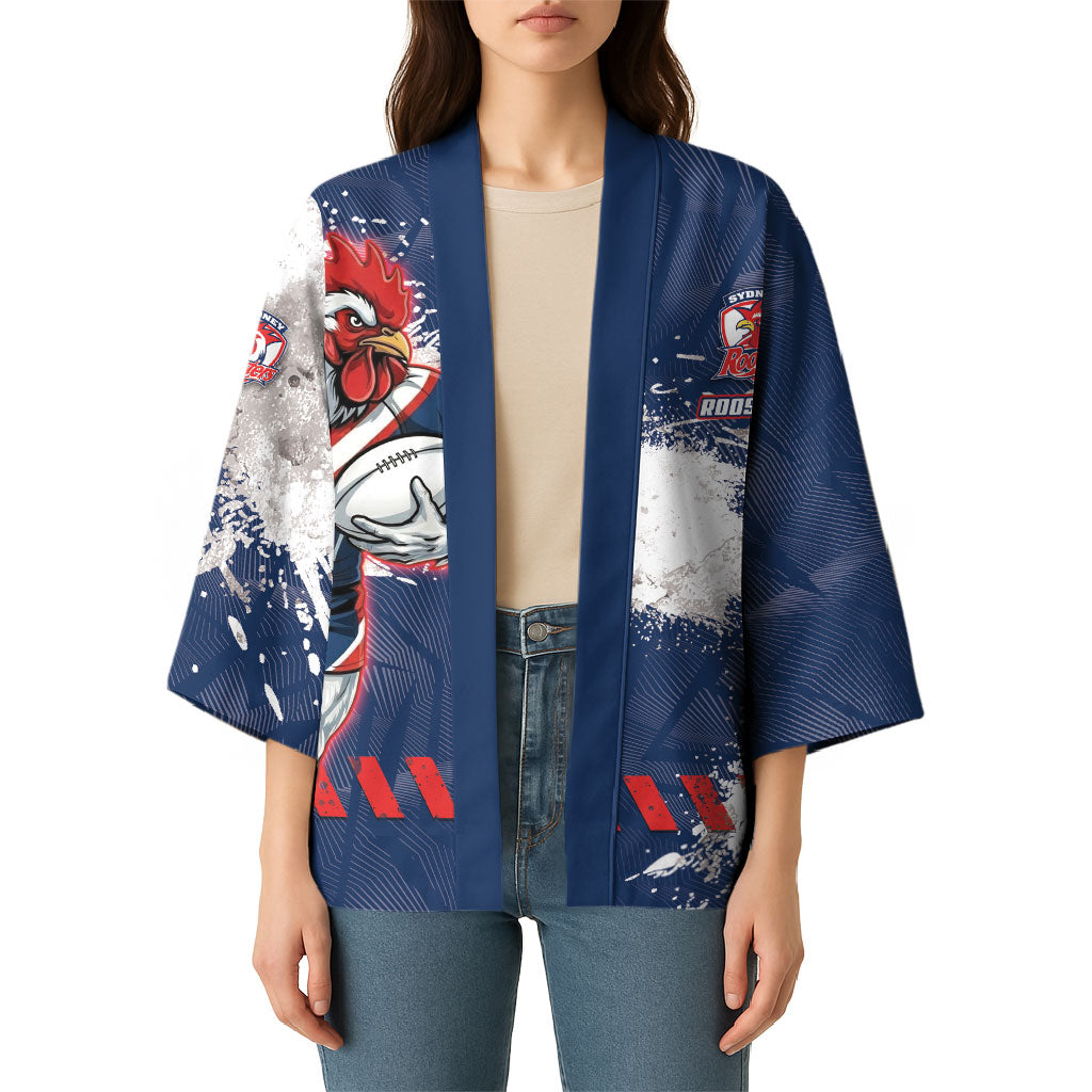 Personalized Sydney Roosters Rugby Kimono Rooster Mascot - Sporty Splash Art Style