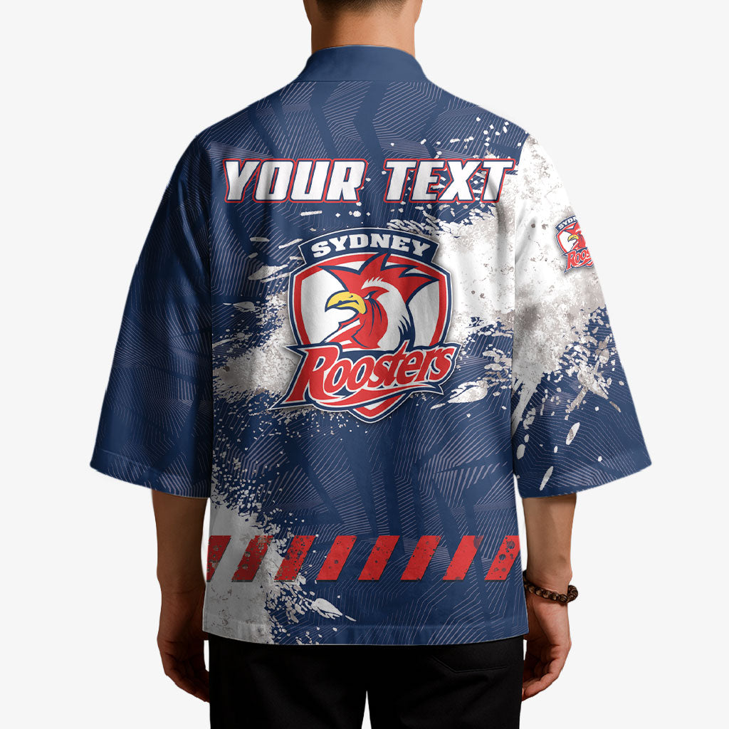 Personalized Sydney Roosters Rugby Kimono Rooster Mascot - Sporty Splash Art Style