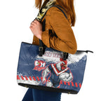 Personalized Sydney Roosters Rugby Leather Tote Bag Rooster Mascot - Sporty Splash Art Style