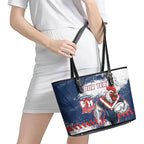 Personalized Sydney Roosters Rugby Leather Tote Bag Rooster Mascot - Sporty Splash Art Style