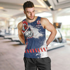 Personalized Sydney Roosters Rugby Men Tank Top Rooster Mascot - Sporty Splash Art Style