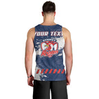 Personalized Sydney Roosters Rugby Men Tank Top Rooster Mascot - Sporty Splash Art Style