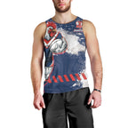 Personalized Sydney Roosters Rugby Men Tank Top Rooster Mascot - Sporty Splash Art Style