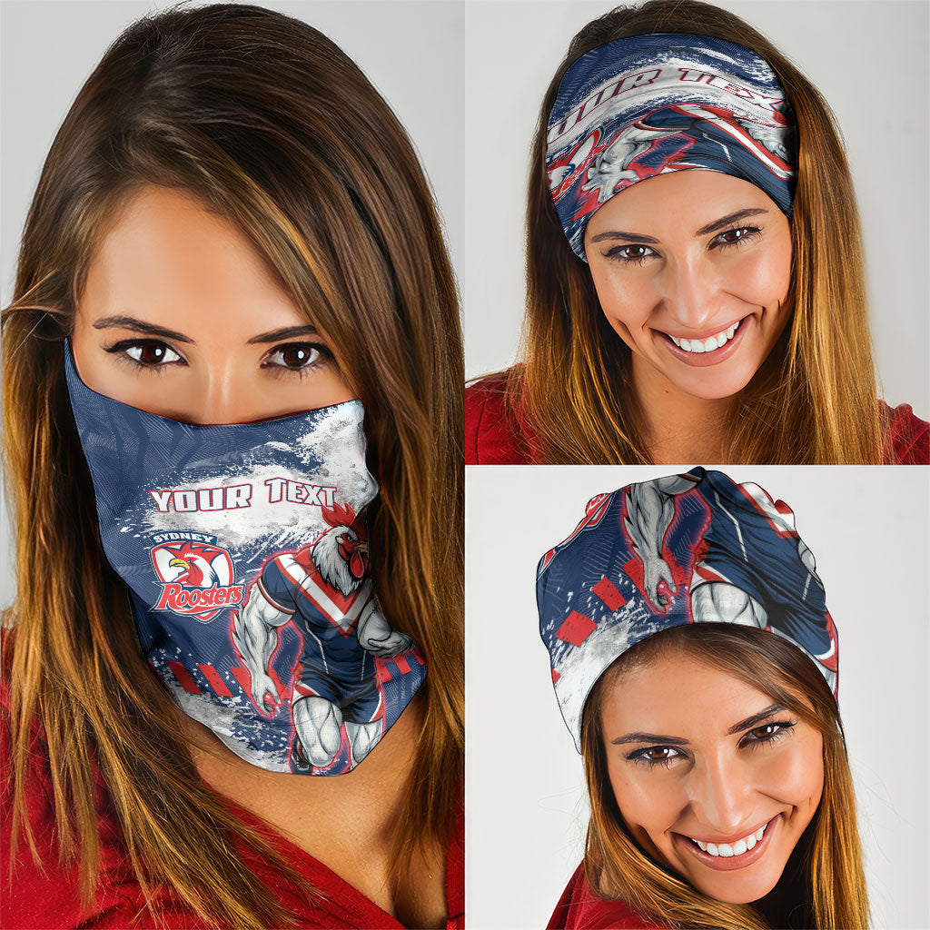 Personalized Sydney Roosters Rugby Neck Gaiter Rooster Mascot - Sporty Splash Art Style