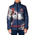 Personalized Sydney Roosters Rugby Padded Jacket Rooster Mascot - Sporty Splash Art Style