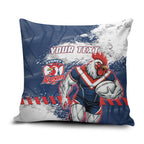 Personalized Sydney Roosters Rugby Pillow Cover Rooster Mascot - Sporty Splash Art Style