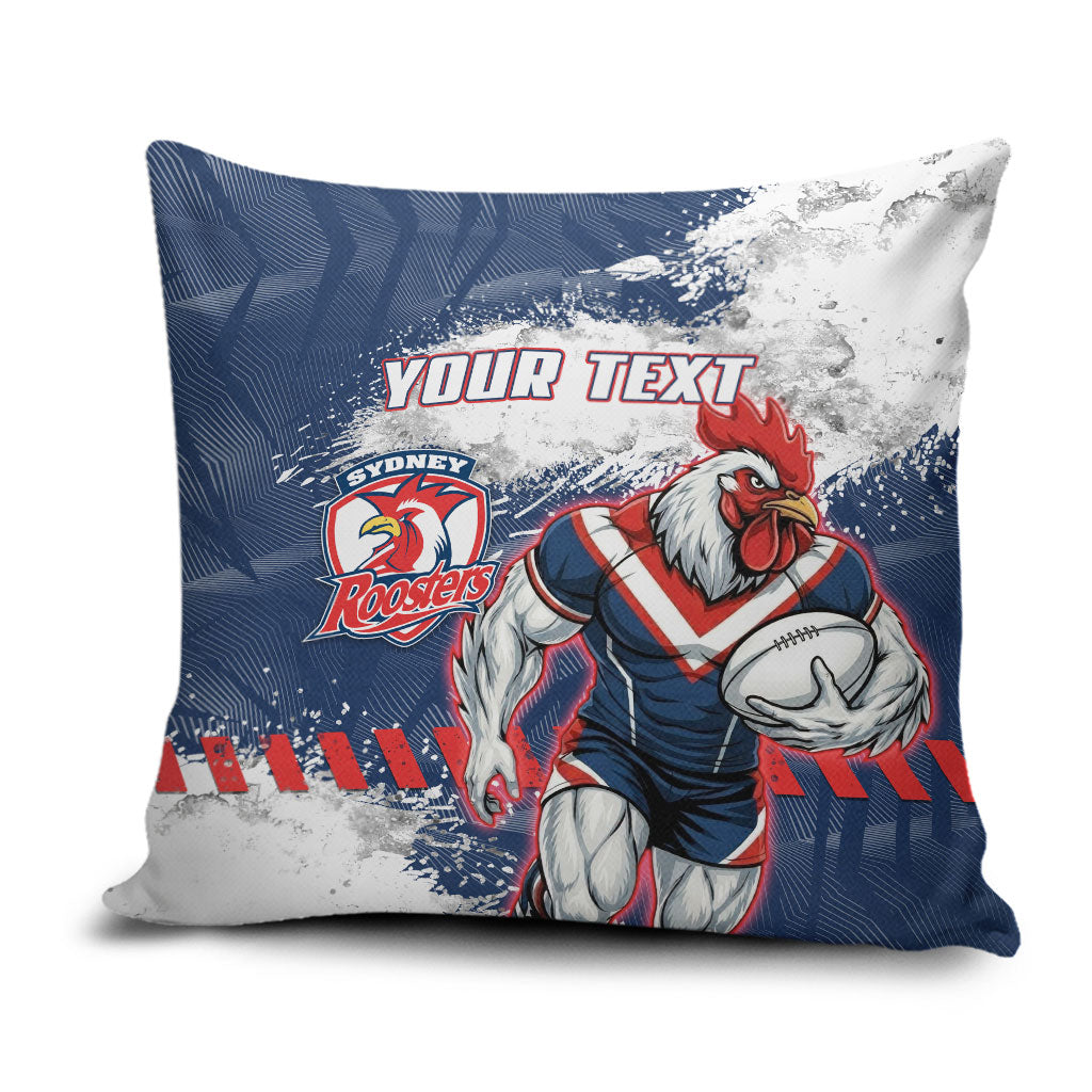 Personalized Sydney Roosters Rugby Pillow Cover Rooster Mascot - Sporty Splash Art Style