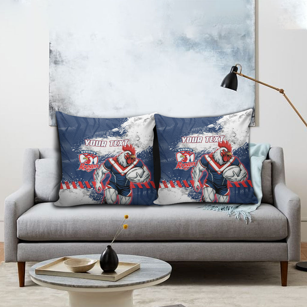 Personalized Sydney Roosters Rugby Pillow Cover Rooster Mascot - Sporty Splash Art Style
