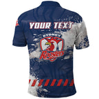 Personalized Sydney Roosters Rugby Polo Shirt Rooster Mascot - Sporty Splash Art Style