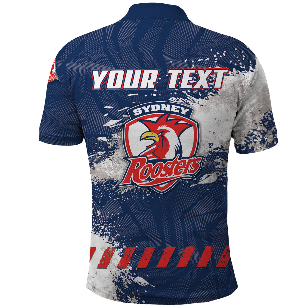 Personalized Sydney Roosters Rugby Polo Shirt Rooster Mascot - Sporty Splash Art Style