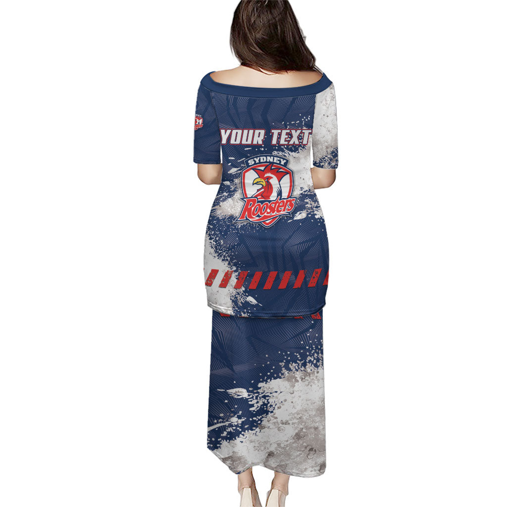 Personalized Sydney Roosters Rugby Puletasi Rooster Mascot - Sporty Splash Art Style