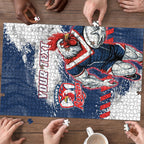 Personalized Sydney Roosters Rugby Puzzle Rooster Mascot - Sporty Splash Art Style