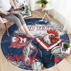 Personalized Sydney Roosters Rugby Round Carpet Rooster Mascot - Sporty Splash Art Style