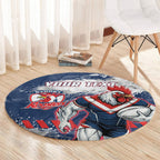 Personalized Sydney Roosters Rugby Round Carpet Rooster Mascot - Sporty Splash Art Style