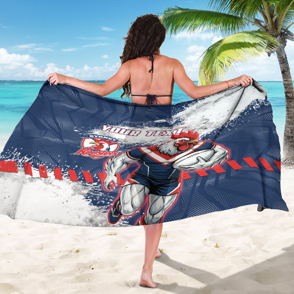 Personalized Sydney Roosters Rugby Sarong Rooster Mascot - Sporty Splash Art Style