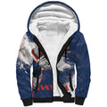 Personalized Sydney Roosters Rugby Sherpa Hoodie Rooster Mascot - Sporty Splash Art Style