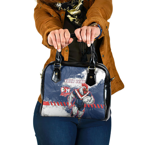 Personalized Sydney Roosters Rugby Shoulder Handbag Rooster Mascot - Sporty Splash Art Style