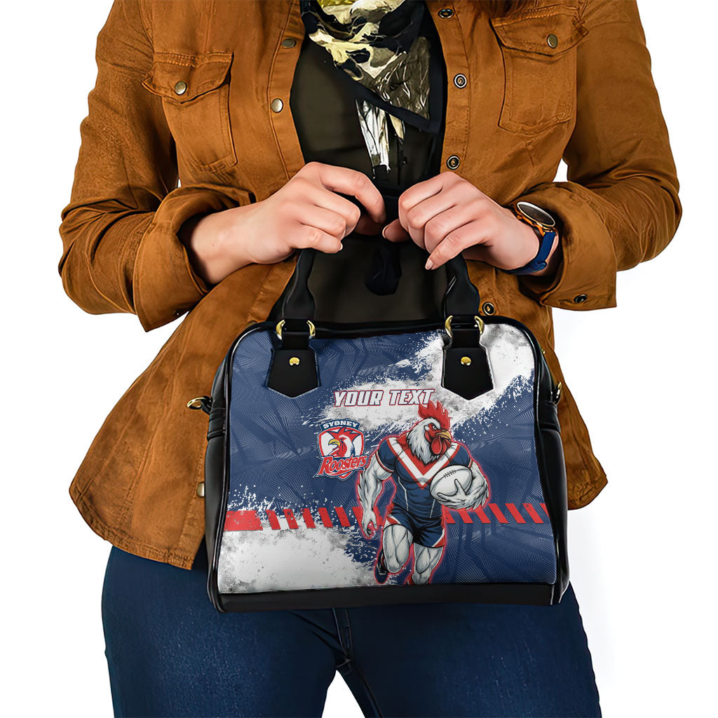 Personalized Sydney Roosters Rugby Shoulder Handbag Rooster Mascot - Sporty Splash Art Style