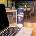 Personalized Sydney Roosters Rugby Skinny Tumbler Rooster Mascot - Sporty Splash Art Style