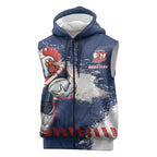 Personalized Sydney Roosters Rugby Sleeveless Zip Hoodie Rooster Mascot - Sporty Splash Art Style