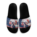Personalized Sydney Roosters Rugby Slide Sandals Rooster Mascot - Sporty Splash Art Style