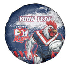Personalized Sydney Roosters Rugby Spare Tire Cover Rooster Mascot - Sporty Splash Art Style