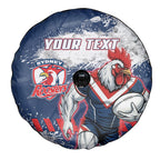 Personalized Sydney Roosters Rugby Spare Tire Cover Rooster Mascot - Sporty Splash Art Style
